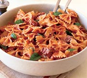Farfalle with Sausage, Tomatoes, and Cream