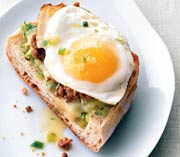 Fried Egg and Sausage Pizzas