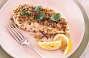 Roasted Halibut with Walnut Crust
