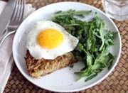 Hash with Fried Eggs and Arugula