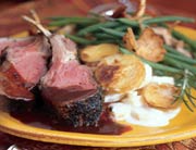 Herbed Lamb Chops In Red Wine Sauce