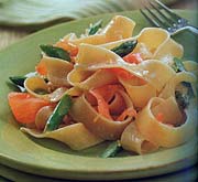 Pappardelle al Sugo di Limone con Asparagi e Salmone Affumicato