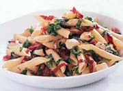 Penne with Arugula, Radicchio, and Smoked Mozzarella