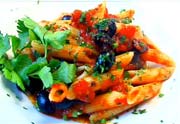 Penne with Salmon in Puttanesca Sauce