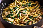 Penne with Turkey, Sausage and Spinach