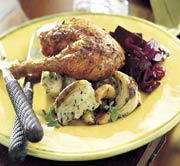 Roast Chicken Stuffed with Fennel and Garlic