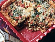 Sausage, Red Pepper, and Spinach Cake