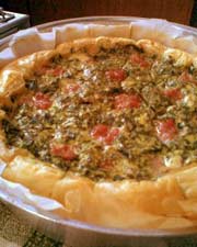 Sausage, Salami, and Mozzarella Tart