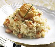 Seared Scallops on Shrimp and Truffle Risotto