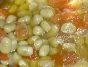 Soup with Broad Beans & Cherry Tomatoes