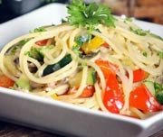 Spaghetti with Spring Vegetables