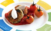 Potato and Spinach Cakes with Tomato Sauce