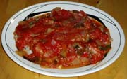 Salsa di Pomodoro, Melanzane e Olive Neri con Rosmarino